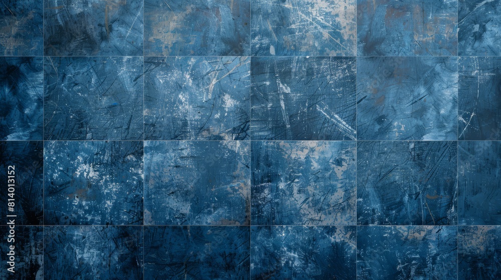 Fototapeta premium Blue grunge tiles texture.