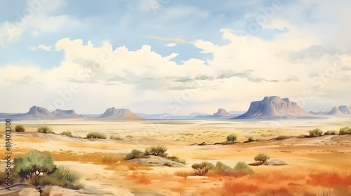 Arid plains watercolor