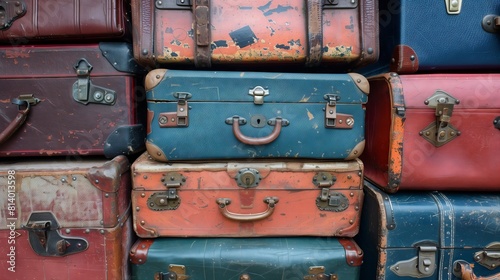 Selection of classic, vintage suitcases.