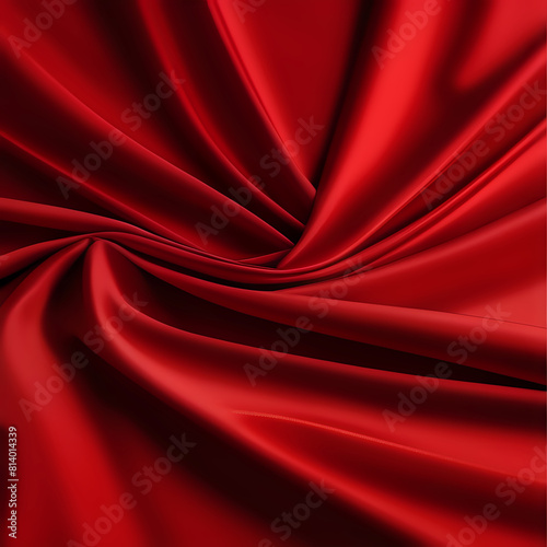 Red satin cloth folds vibrates with the color red photo