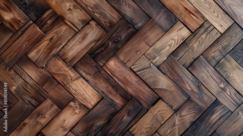 herringbone parquet flooring  made of natural wood.