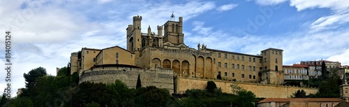 Béziers, May 2024: Visit the magnificent city of Béziers in Occitanie. Street photos - View of Saint-Nazaire and Saint-Celsus cathedrals