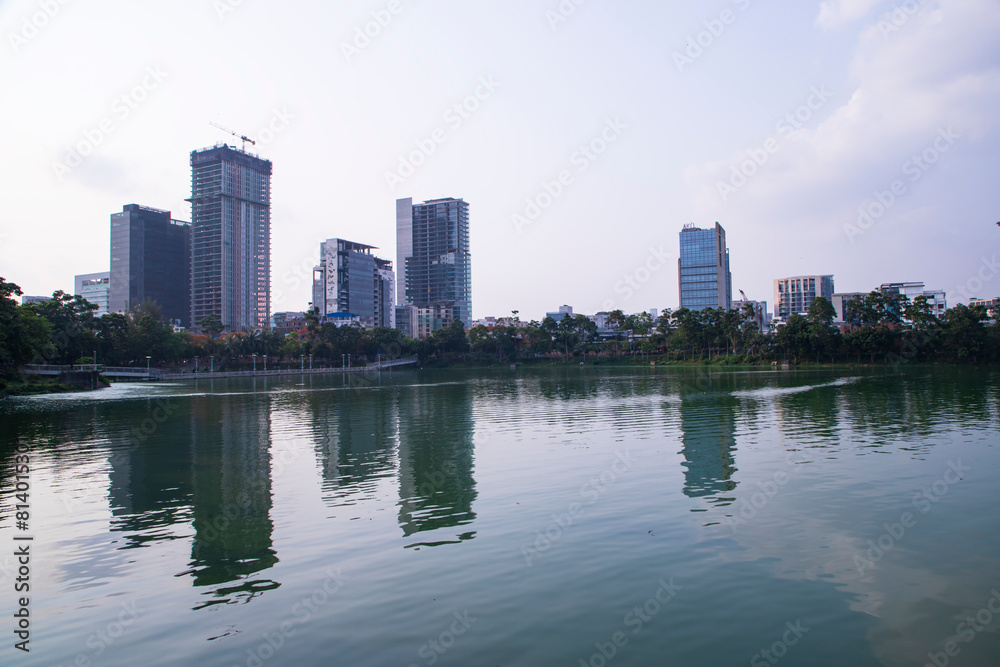 Beautiful Skylark landscape view of Hatirjheel lake with blue sky in Dhaka-Bangladdesh Beautiful Skylark landscape view of Hatirjheel lake with blue sky in Dhaka-Bangladdesh