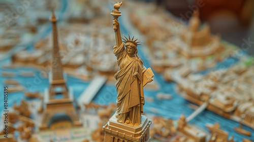 The Statue of Liberty is a symbol of freedom and democracy. It is a popular tourist destination and a UNESCO World Heritage Site. photo