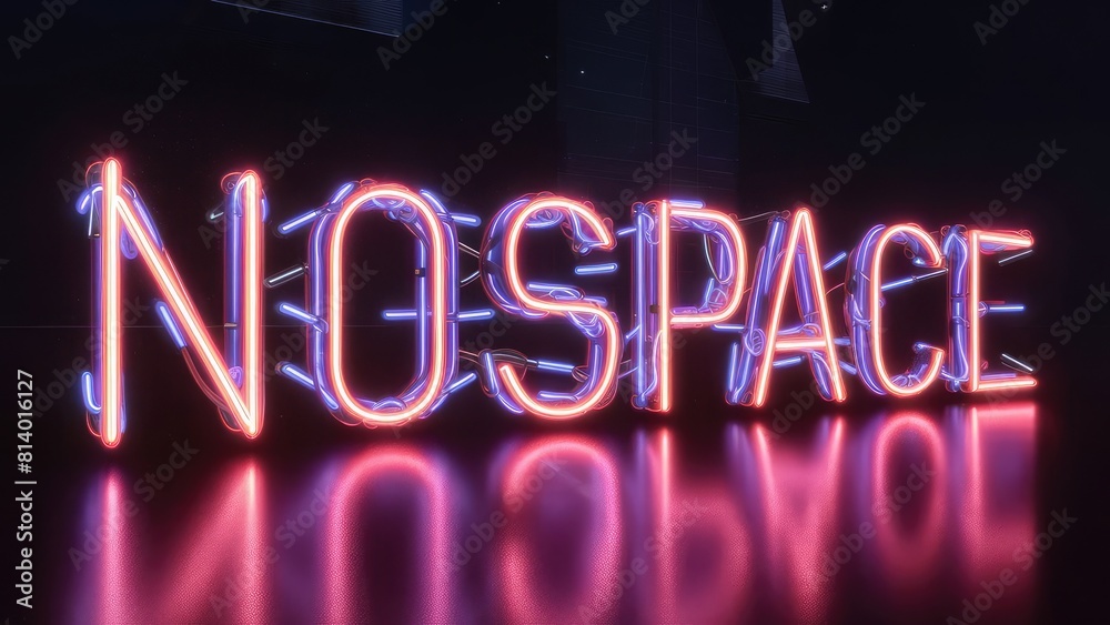 Neon 3D image of nospace Neon 3D image of nospace