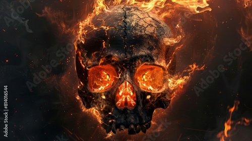 Flaming Skull at Twilight 