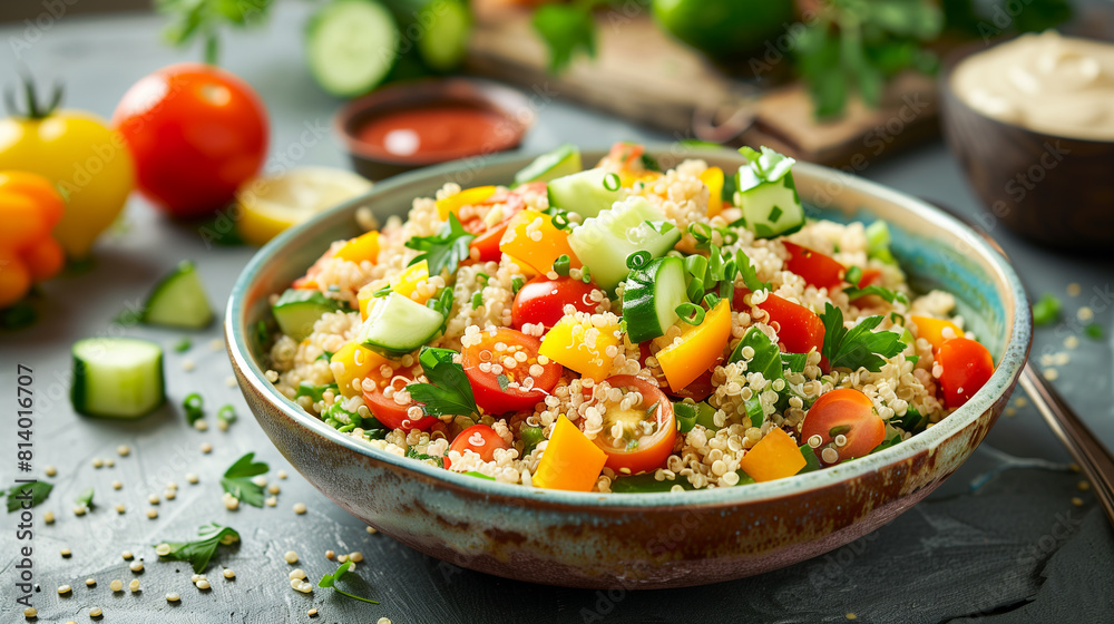 Vibrant Quinoa Salad Bowl with Colorful Vegetables Vibrant Quinoa Salad Bowl with Colorful Vegetables