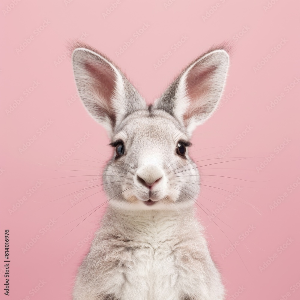 white rabbit, cute animal. Concept: greeting card, dietary advice