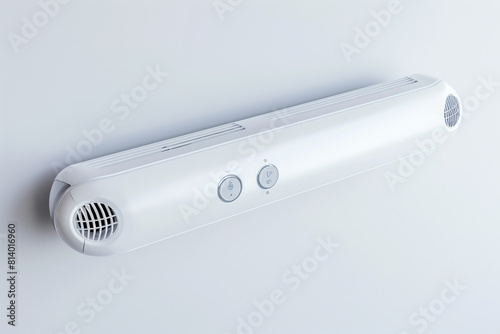 A sleek white electric heater cleaner with rotating bristles and adjustable settings isolated on a solid white background.