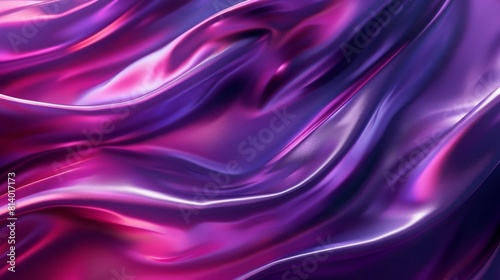 3D cosmetic purple wave liquid background with luxury shining curves