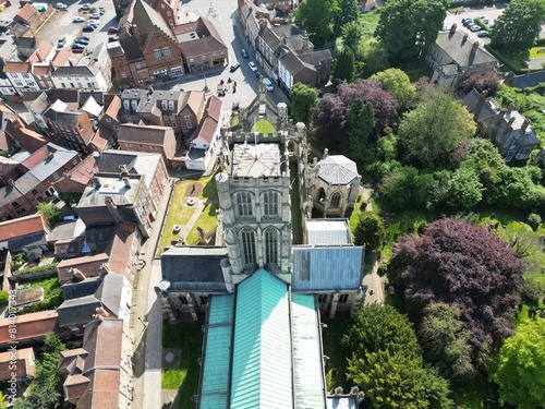 aerial view of Howden Minster is a large Grade I listed Church  East Riding of Yorkshire photo