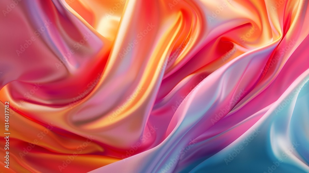 3D fashion rainbow swirl luxury wave folds silk background for technology web advertising branding 3D fashion rainbow swirl luxury wave folds silk background for technology web advertising branding
