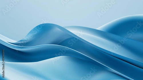 3D blue cyan minimalism wavy mesh curve abstract texture vivid background for business and technology and male skin care and copy space left