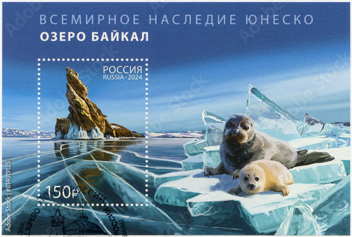 RUSSIA - 2024: shows Lake Baikal, World Heritage sites UNESCO, 2024