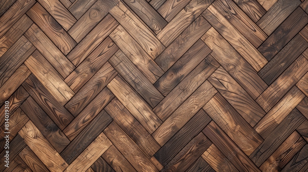 The image shows a herringbone parquet floor. The floor is made of dark wood and has a warm, inviting appearance. The floor is perfect for a living room, dining room, or bedroom. The image shows a herringbone parquet floor. The floor is made of dark wood and has a warm, inviting appearance. The floor is perfect for a living room, dining room, or bedroom.