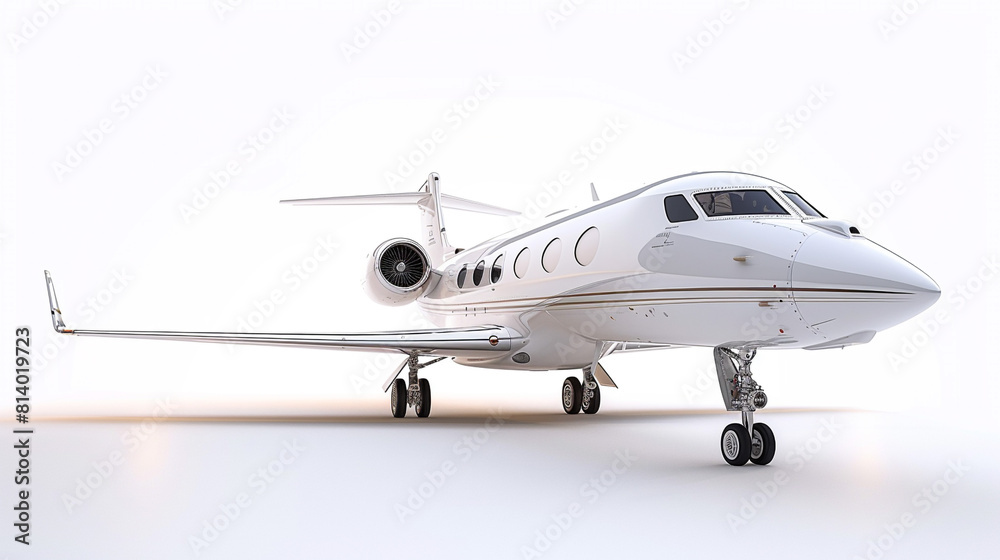 Illustration of a very high-class private jet. Unusual background. Expensive and prestigious. Luxury class.