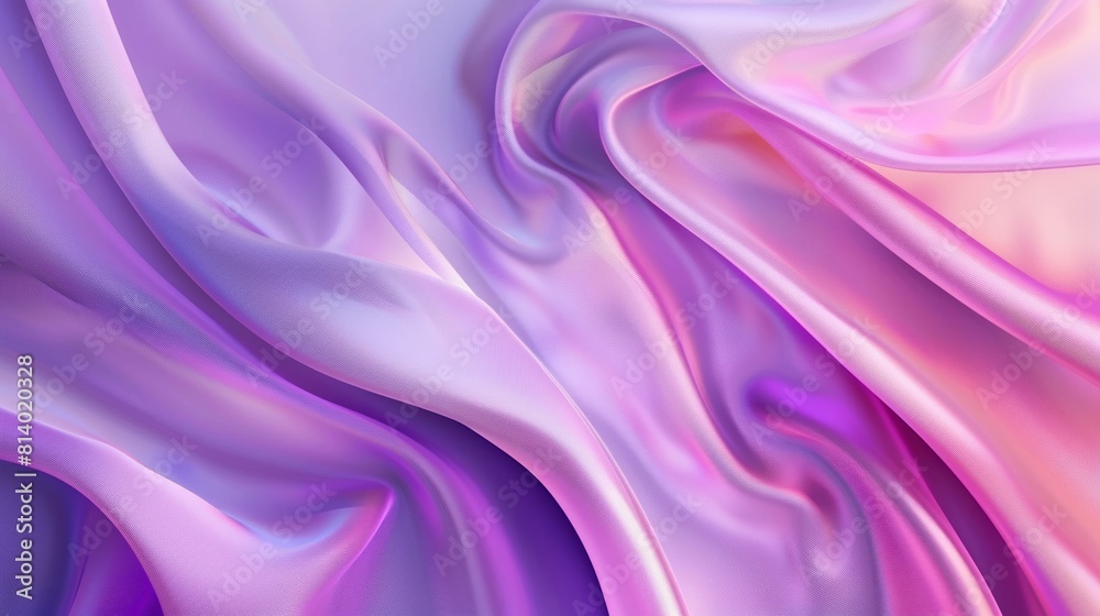 Obraz premium 3D fashion pink purple silk texture background with ripple curves for advertising web