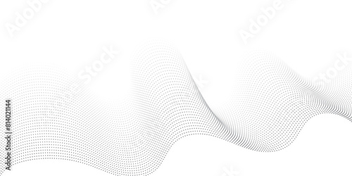 Technology abstract wave dot lines on background vector wavy lines halftone pattern smooth curve flowing dynamic background. futuristic graphic energy sound waves technology concept.
