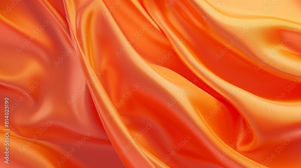 Obraz premium 3D fashion gold orange wavy silk background with shiny glow texture