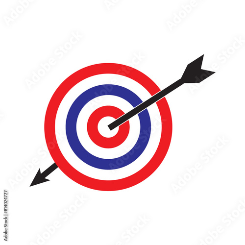 Target with an arrow flat icon concept market goal.eps10