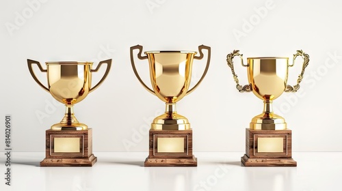 Trio of Gleaming Golden Trophies