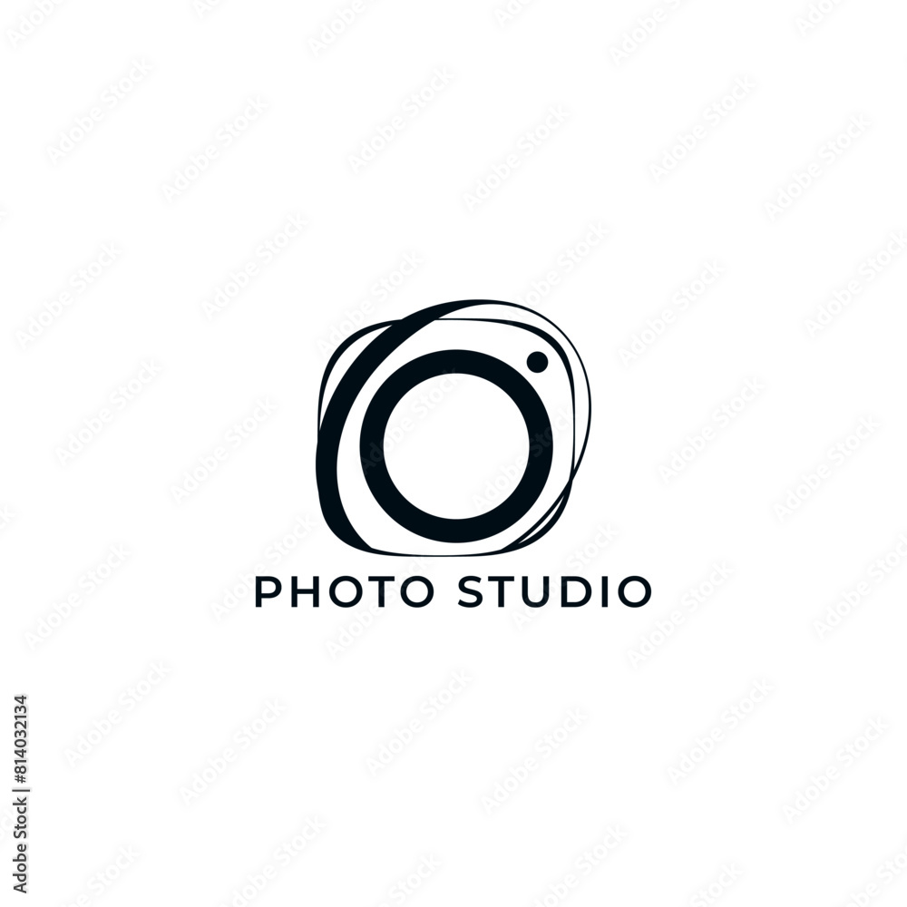 ILLUSTRATION PHOTOGRAPHY ABSTRACT CAMERA LENS SIMPLE LOGO ICON BLACK ORANGE COLOR TEMPLATE DESIGN ELEMENT VECTOR. GOOD FOR PHOTO STUDIO, APPS