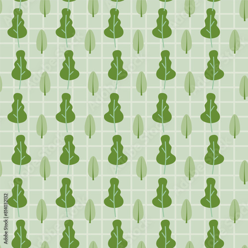 cute hand drawn green tree seamless pattern wallpaper vector design