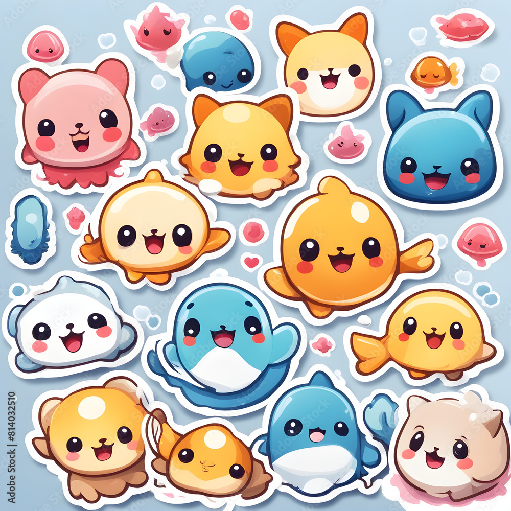 set of funny cartoon animals set of funny cartoon animals