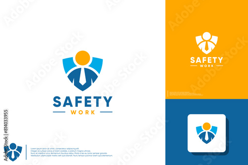 security logo work, corporate identity, insurance, logo design template.