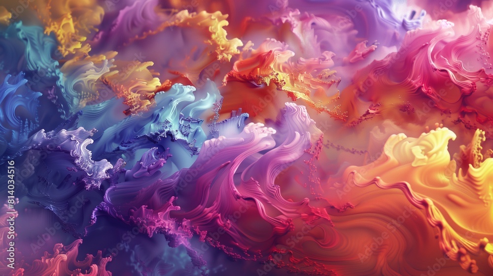 A harmonious dance of gulal colors floating in the air A harmonious dance of gulal colors floating in the air
