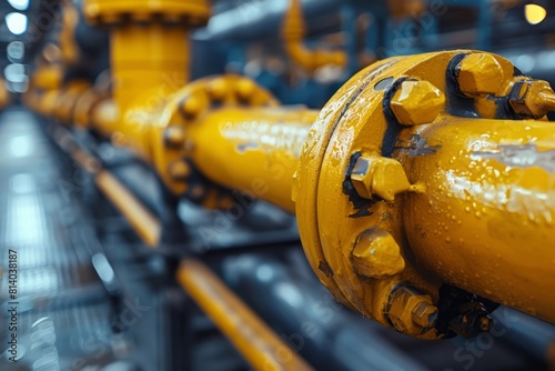 Yellow gas pipe, sales and export concept