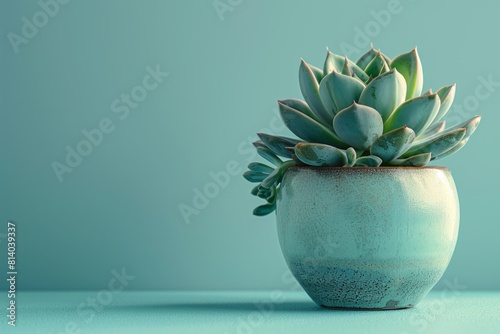 succulent plant in pot on table photo
