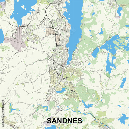 Sandnes, Norway map poster art photo