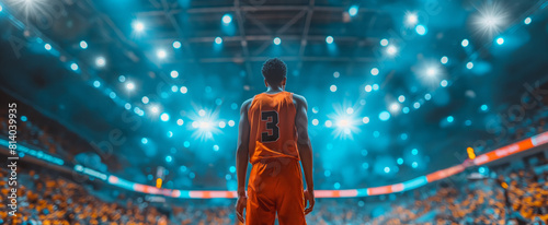 Basketball player looking at the arena
