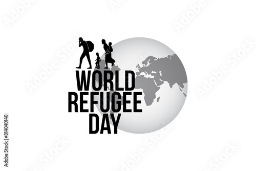 Refugee silhouette vectors and illustrations for world refugee day.