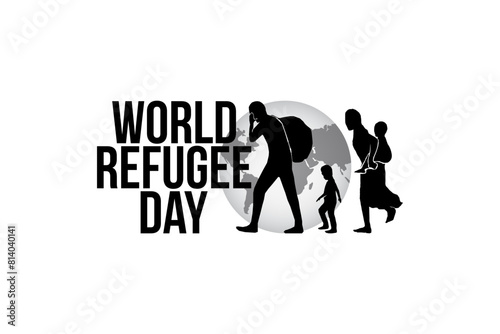 Refugee silhouette vectors and illustrations for world refugee day.