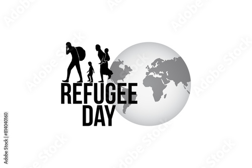 Refugee silhouette vectors and illustrations for world refugee day.