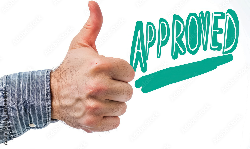 man's hand showing thumb up with approved sign man's hand showing thumb up with approved sign