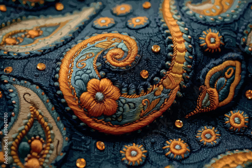 Background texture  Fabric blue paisley. Designed for Fabric-Quilt  this soft double napped flannel is perfect for quilting  apparel  and home accents. 