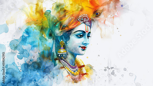 Beautiful digital painting of lord Krishna, the beloved deity, perfect for worship and devotion.