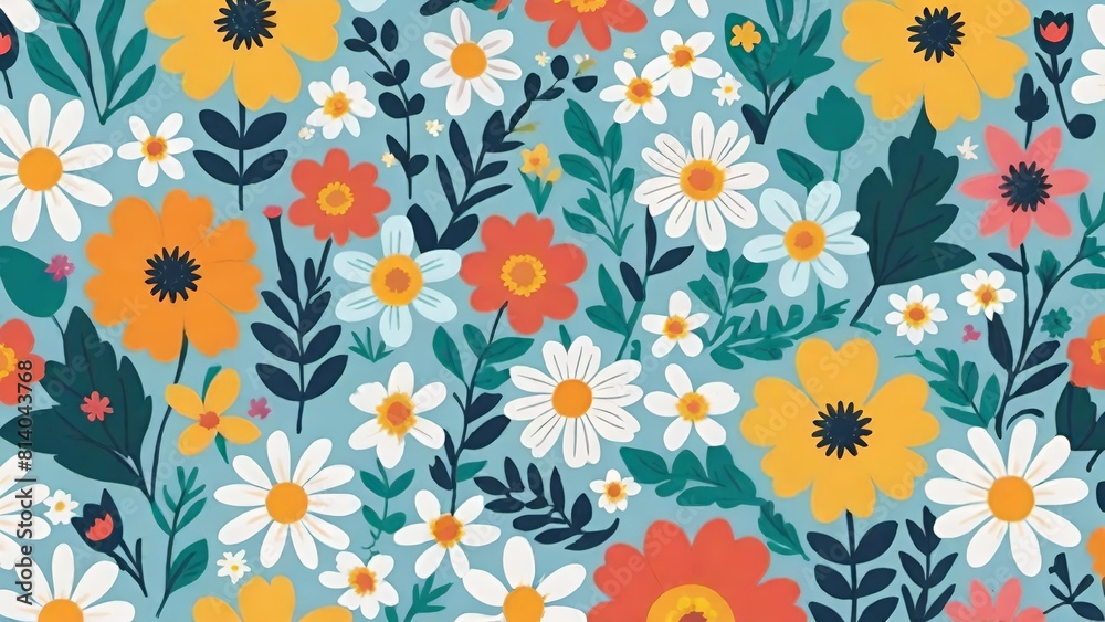 meadow floral pattern, Floral beauty meadow floral pattern, Floral beauty