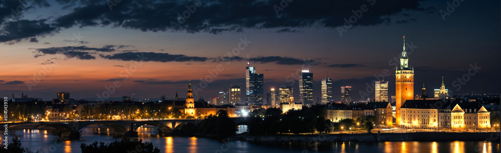 Fototapeta premium Panorama of the Old Town in Warsaw
