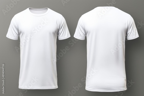 Blank white t-shirt mockup, front and back view