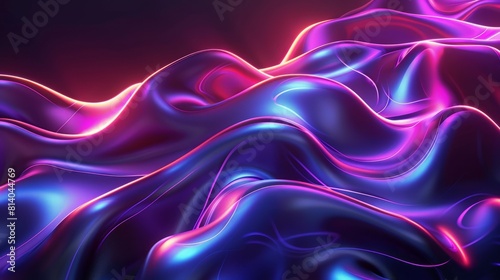 Neon Wavy Flow Background hyper realistic 