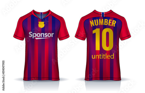 t-shirt sport design template, Soccer jersey mockup for football club. uniform front and back view.	