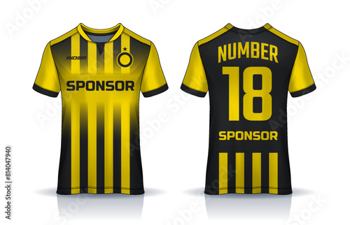 t-shirt sport design template, Soccer jersey mockup for football club. uniform front and back view.	