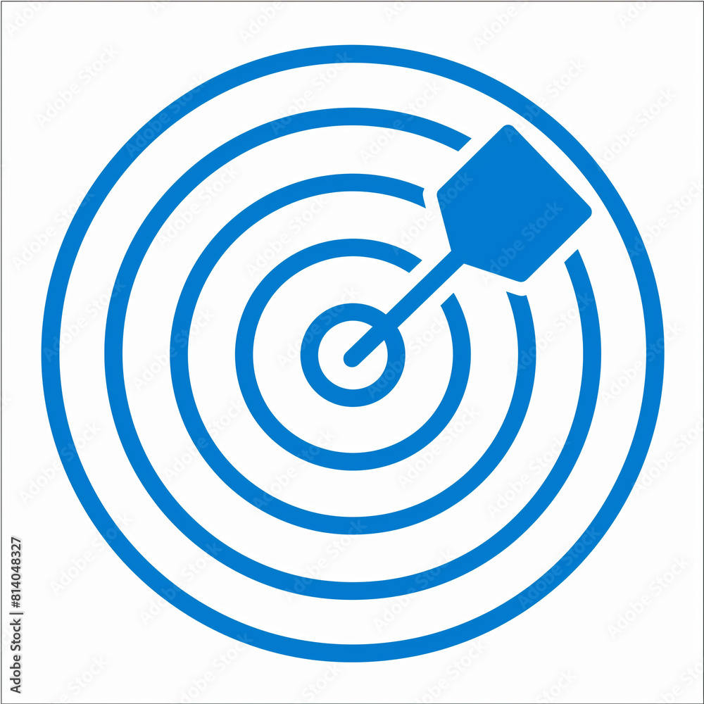Aiming for Excellence: Linear Icon with a Target Focusing on Objectives Aiming for Excellence: Linear Icon with a Target Focusing on Objectives