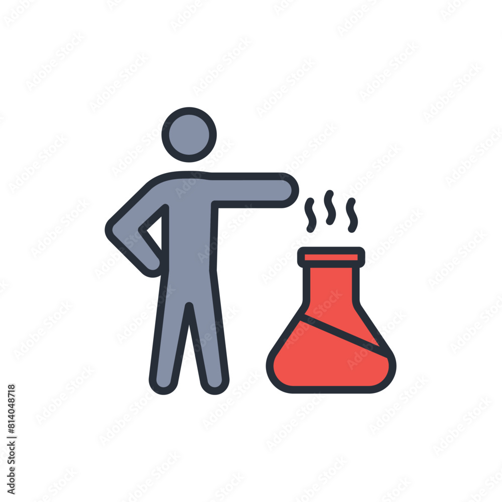 Scientist icon. vector.Editable stroke.linear style sign for use web design,logo.Symbol illustration. Scientist icon. vector.Editable stroke.linear style sign for use web design,logo.Symbol illustration.