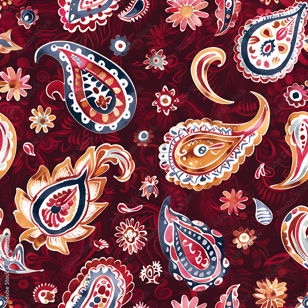 Colorful Paisley Repeating Pattern Colorful Paisley Repeating Pattern