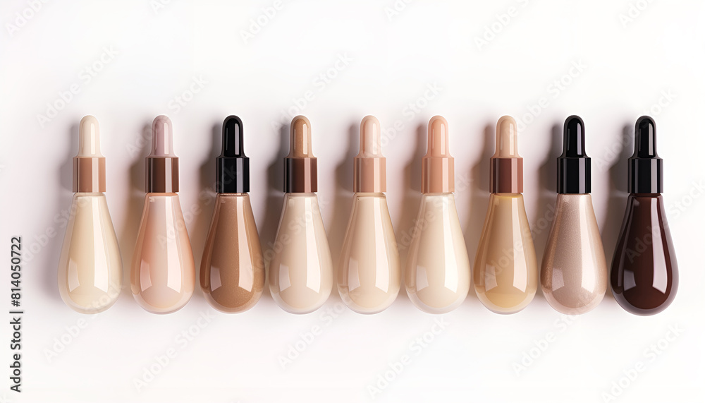 Obraz premium Bottles of liquid foundation beige color for design